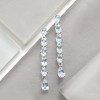 Ross-Simons 5.30 ct. t.w. Aquamarine Linear Drop Earrings in Sterling Silver - 3 of 4