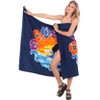 LA LEELA Women's Beachwear Summer Beach Wrap Bikini Wraps Sarong Swimwear Swim Cover Up Skirt Pareo Coverups for Women One Size Blue,Floral - 3 of 4