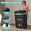 Dolonm 20" Side Wide Folding Storage Cabinet,5 Tiers,with Magnetic Door, Wheels - 4 of 4
