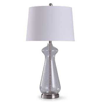 Allen Seeded Glass Table Lamp with Tapered Drum Shade Clear - StyleCraft