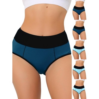 INSPIRE CHIC Women's High Waist Tummy Control Color-Block Available Briefs 6 Packs