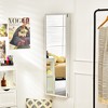 Costway Wall Mounted Jewelry Cabinet Armoire Full-Length Mirror Slide Door Box White\Brown - 3 of 4