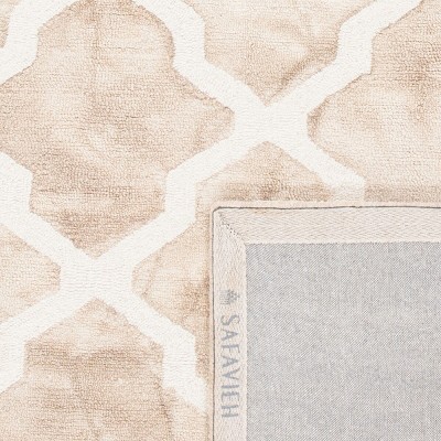 Beige and Ivory Hand-Tufted Wool Rectangular Rug