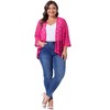 Agnes Orinda Women's Plus Size Casual Open Front 3/4 Sleeve Sheer Lace Cardigan - 3 of 4
