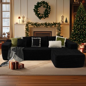 HOMLUX L Shape Modular Sectional Sofa Couch, Deep Seat Modern Minimalist Couches for Living Room - 1 of 4