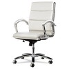 Alera Alera Neratoli Mid-Back Slim Profile Chair, Faux Leather, Up to 275 lb, 18.3" to 21.85" Seat Height, White Seat/Back, Chrome - 3 of 4