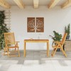 vidaXL 3 Piece Solid Acacia Wood Patio Dining Set - Folding Chairs & Table for Outdoor Garden/Deck/Balcony - 43.3"x21.7"x29.5" - 2 of 4