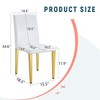 Set of 4 White PU Leather Backrest Chairs with Gold Metal Legs, Comfortable Dining Chairs - 3 of 4