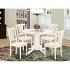 Southwestern Dining Set 5Pc Round Table & Chairs - 42 Inch Table, Vertical Slatted Design - 2 of 4