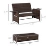 Patio Rattan Daybed with Cushions, Wicker Outdoor Bed Lounger w/ Loveseat, Storage Ottoman & Side Tables, for Poolside, Porch - 3 of 4