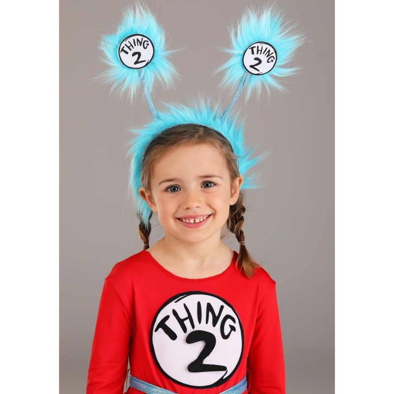 HalloweenCostumes.com 4T  Girl  Dr. Seuss Thing 1 & Thing 2 Costume Toddler., Black/Red/Blue, 4 of 8