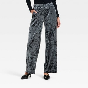 Women's Crushed Velour Pull-On Pants - A New Day™ - 1 of 3
