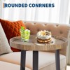 Side Table, 2 Tier Round Bedside Table with Storage, Modern Wood Farmhouse Nightstand for Living Room, Bathroom, Bedroom - 4 of 4