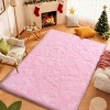 Blush Pink Shag Rug Ultra-Soft 1.7in Thick Non-Slip with Grip Pads for Bedroom or Office - 3 of 4