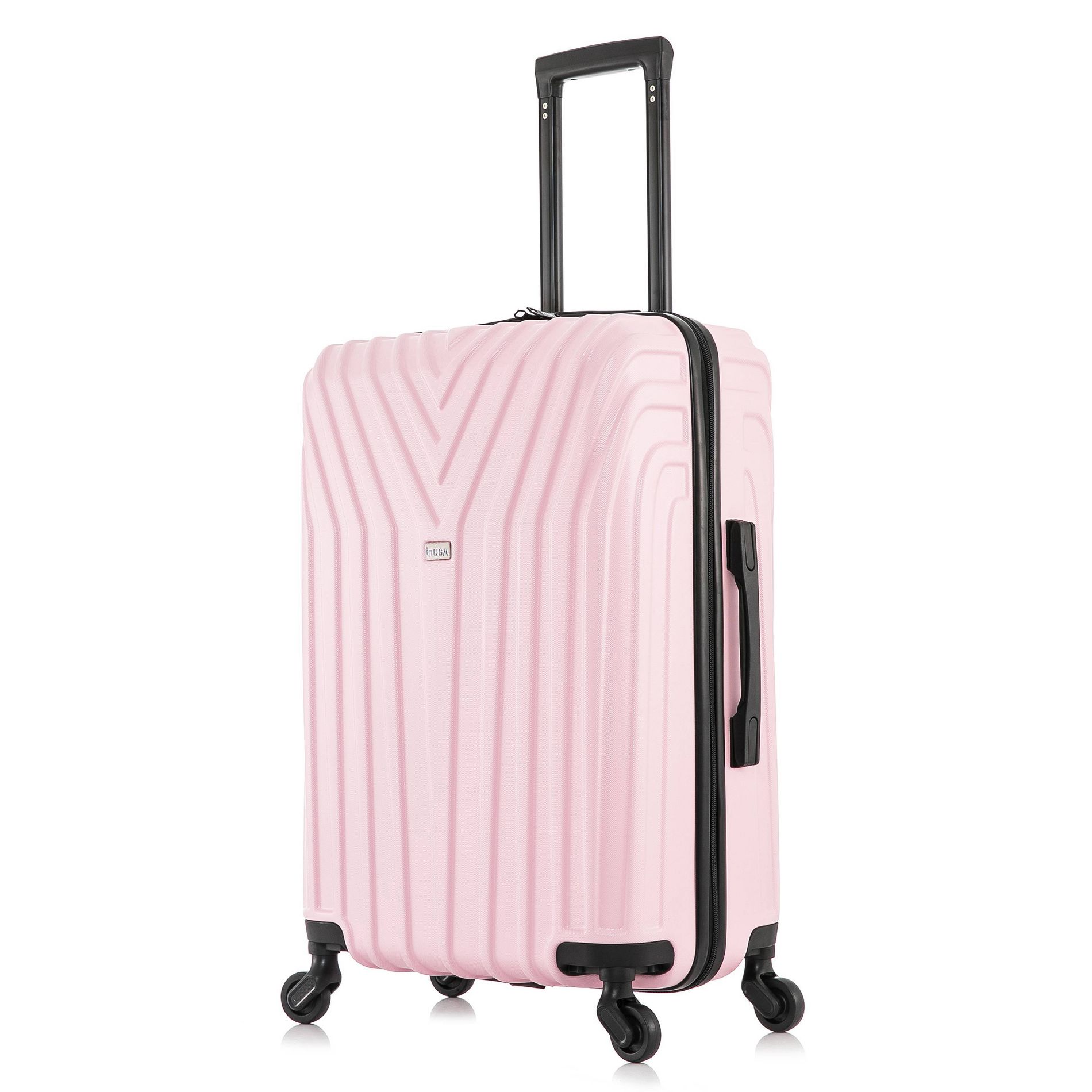 InUSA Vasty Lightweight Hardside Medium Checked Spinner Suitcase - Pink