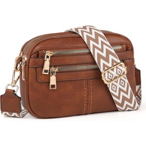 Crossbody Bags for Women, 6-Pockets Purses for Women, Vegan Leather Handbags Shoulder Bag for Travel Shopping - 1 of 4