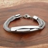 ELYA Women's Polished Curved Tube Twisted Mesh Bracelet - 2 of 3