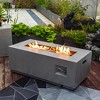 42" Propane Gas Fire Pit Table 2-Pieces, 50000 BTU Rectangular Steel Fire Pit with Glass Wind Guard for Outside Patio Deck Garden Courtyard -Gray - 3 of 4