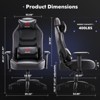 Video Game Desk Chair - Advanced Ergonomic Computer with Footrest and Comfy Lumbar Support, PU Leather Recliner with Headrest, Fixed Up Armrest,Black - 2 of 3