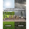 Outdoor Metal Reclining Gazebo Hardtop Reclining Pergola for Patios, Decks, Porches, Lawns and Backyards Wall Mounted Reclining Metal Awning - 4 of 4