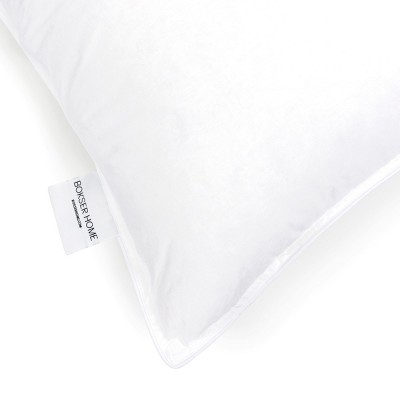 Medium White Duck Feather & Down Bed Pillow Pair with Cotton Shell