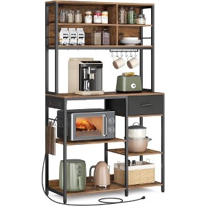 VASAGLE Bakers Rack with Charging Station, Coffee Bar Stand with Adjustable Storage Shelves - 1 of 4