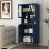 VYNXARIA Elegant  Tall Storage Bookcase with Tempered Glass Doors and Adjustable Shelves - 3 of 4