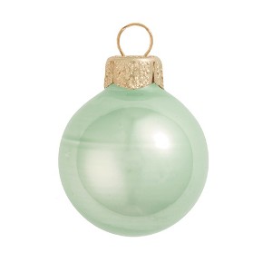 Northlight Small Pearl Finish Glass Christmas Ball Ornaments - 2" (50mm) - Shale Green - 28ct - 1 of 4