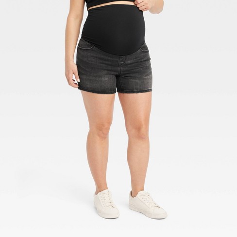 Over Belly Midi Maternity Jean Shorts - Isabel Maternity By Ingrid &  Isabel™ Black Wash 2 : Target