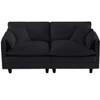 ORRD Modular L-Shaped Sofa, Deep Seat Couch with 4 Pillows, Modern Style, Black - 4 of 4