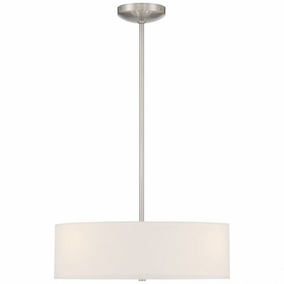 Brushed Steel LED Drum Pendant Light