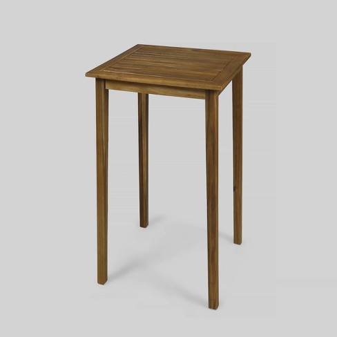 Polaris Acacia Wood Square Bar Table Teak Christopher Knight Home