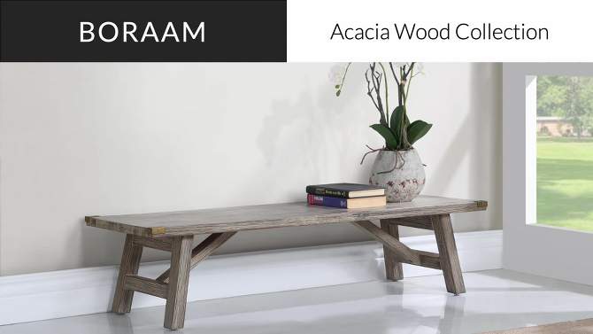 Rasmus Acacia Wood Accent Plant Table Wire Brushed Finish Chestnut - Boraam, 2 of 7, play video