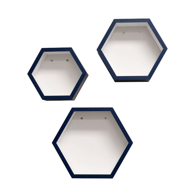 8" x 10" x 12" Set of 3 Hexagon Shelves for Kids' Room - InPlace, 1 of 8