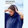 Catalonia Oversized Wearable Beach Towel for Womens Mens, Surf Cape Changing Towel Robe for Adults, Hooded Wetsuit Change Cape, One Size Fits All - 4 of 4