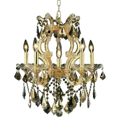 Elegant Lighting Maria Theresa 6 - Light Pendant in  Gold