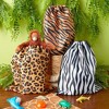 Blue Panda 12 Pack Animal Print Drawstring Gift Bags for Jungle Safari Birthday Party Favors (4 Designs, 10 x 12 In) - 3 of 4