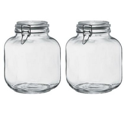 Amici Home Italian Hermetic Glass Canisters, 105oz, Set of 2