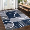 Geometric Abstract Washable Rug - Non-Slip Ultra-Thin Modern Carpet for Living Room, Bedroom, Dining Room - Stain Resistant - 2 of 4