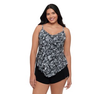 Trimshaper Women's Rachel 5 Tier Ruffle Tankini Swimsuit Top - 1 of 3