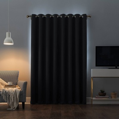 Black Polyester Blackout Grommet Window Panel, 52" x 63"