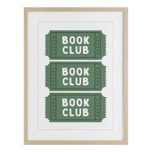 Stupell Industries Green Book Club Tickets Framed Print Under Glass Art - 1 of 4