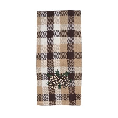 C&F Home Plaid Pinecone Cotton Woven Kitchen Towel