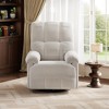 Swivel Rocking Nursery Recliner Chair Rocker Recliner Glider Manual Chenille Upholstered Sofa Chair with High Backrest for Nursery,Living Room - 3 of 4