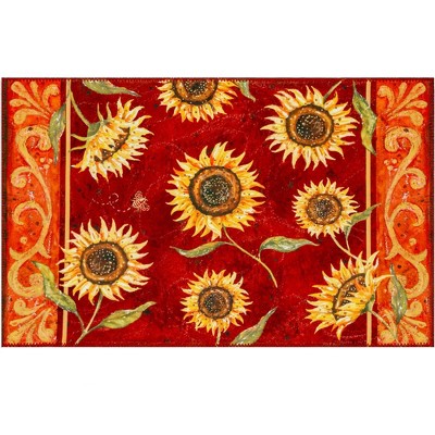 Olivia’s Home Provencial Sunflowers Doormat – 22"x32" Indoor Rectangle Polyester Mat with Rustic Yellow Floral Design