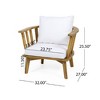 Lyngins Acacia Wood Outdoor Club Chair with Water-Resistant Cushions, Open Slat Curved Backrest, Patio Accent Chair/Outdoor Chair for Backyard/Patio - 3 of 4