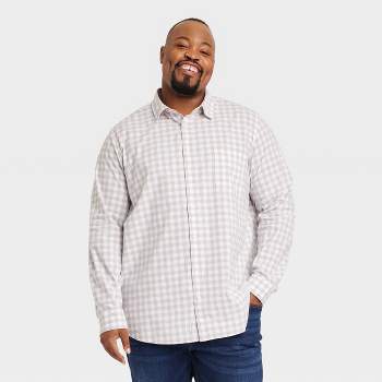 Men's Standard Fit Long Sleeve Checked Collared Button-down Shirt -  Goodfellow & Co™ Silver Xxlt : Target