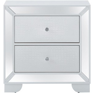 Passion Furniture Hollywood Hills 2-Drawer White Nightstand (28 in. H x 28 in. W x 17 in. D) - 1 of 4