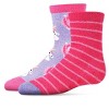 Memoi Unicorn Girls Fuzzy Non-Skid Socks 2-Pair Fuchsia One Size - 2 of 3