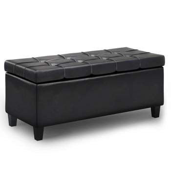 Elliot Lift Top Rectangular Storage Ottoman Midnight Black - WyndenHall